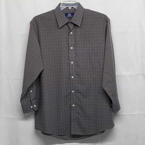 Vintage Stafford Mens Dress Shirt 17 32/33 Button Up Long Sleeve Wrinkle Free - Picture 1 of 14